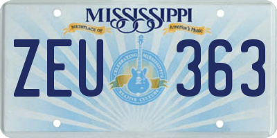 MS license plate ZEU363