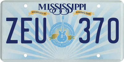 MS license plate ZEU370