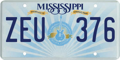 MS license plate ZEU376