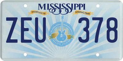 MS license plate ZEU378