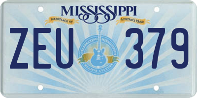 MS license plate ZEU379