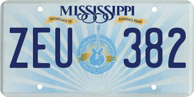 MS license plate ZEU382