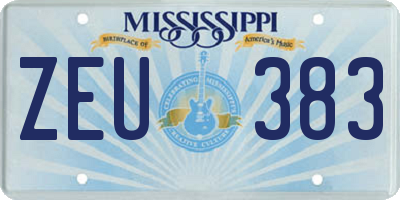 MS license plate ZEU383