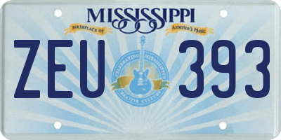 MS license plate ZEU393