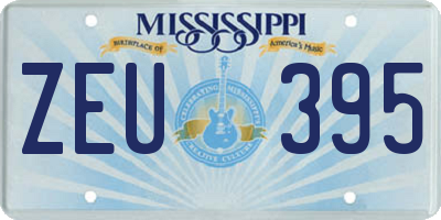 MS license plate ZEU395