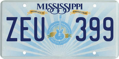 MS license plate ZEU399
