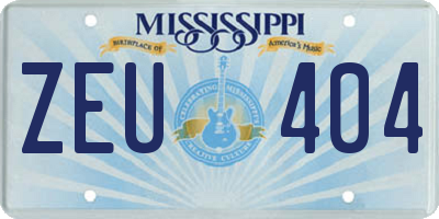 MS license plate ZEU404
