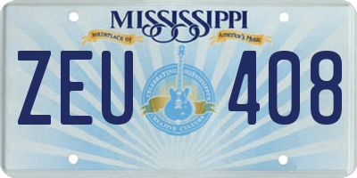 MS license plate ZEU408