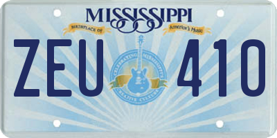 MS license plate ZEU410