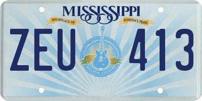 MS license plate ZEU413