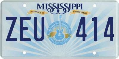MS license plate ZEU414