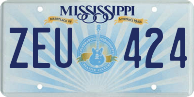 MS license plate ZEU424