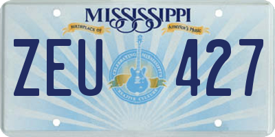 MS license plate ZEU427