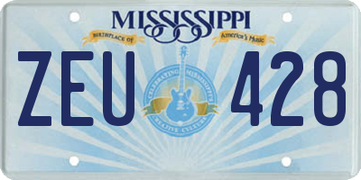MS license plate ZEU428