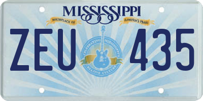 MS license plate ZEU435