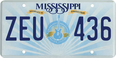 MS license plate ZEU436