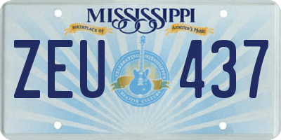 MS license plate ZEU437