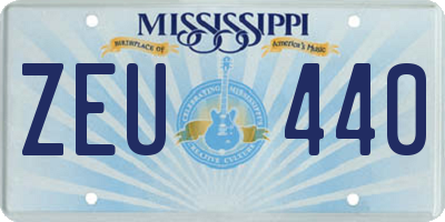 MS license plate ZEU440