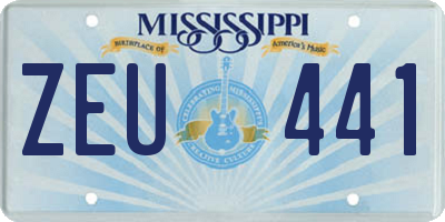 MS license plate ZEU441