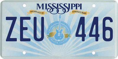 MS license plate ZEU446
