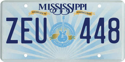 MS license plate ZEU448