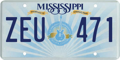 MS license plate ZEU471