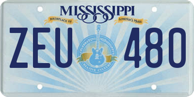 MS license plate ZEU480