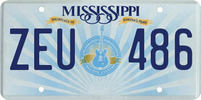 MS license plate ZEU486
