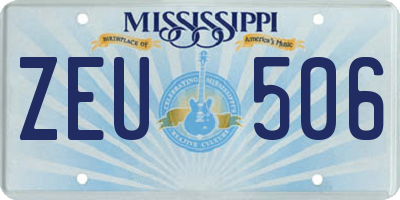 MS license plate ZEU506