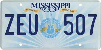 MS license plate ZEU507