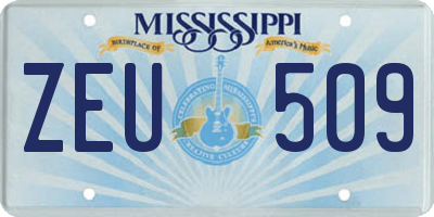 MS license plate ZEU509