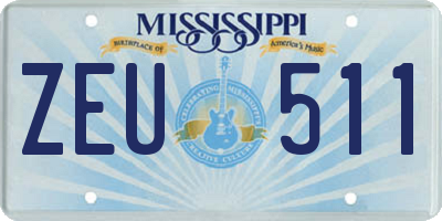 MS license plate ZEU511