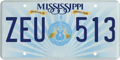 MS license plate ZEU513