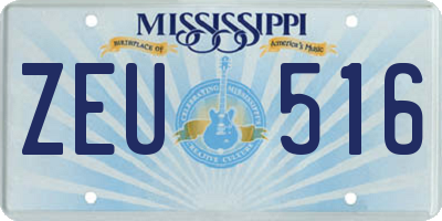 MS license plate ZEU516