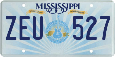 MS license plate ZEU527
