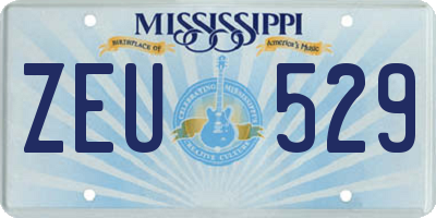 MS license plate ZEU529