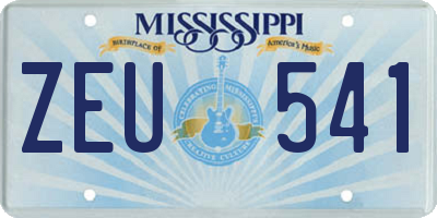 MS license plate ZEU541