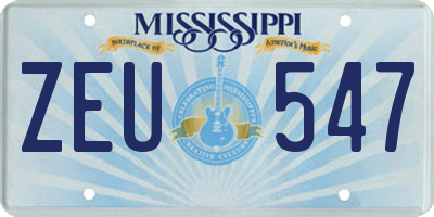 MS license plate ZEU547