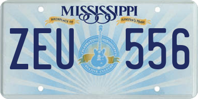 MS license plate ZEU556