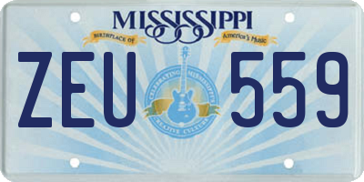 MS license plate ZEU559