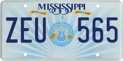 MS license plate ZEU565