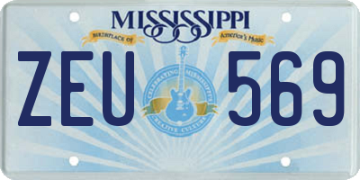 MS license plate ZEU569