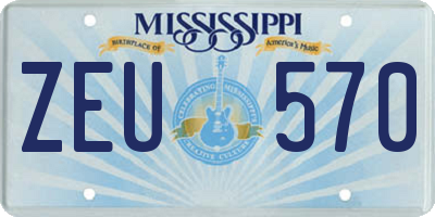 MS license plate ZEU570