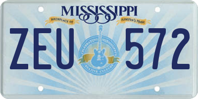 MS license plate ZEU572