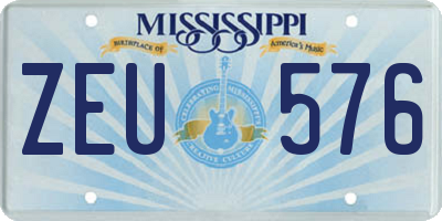 MS license plate ZEU576