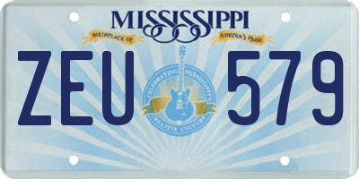 MS license plate ZEU579