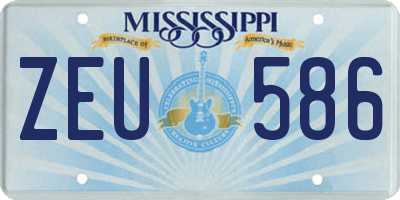 MS license plate ZEU586