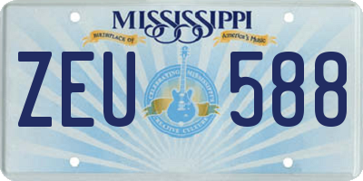 MS license plate ZEU588