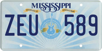 MS license plate ZEU589