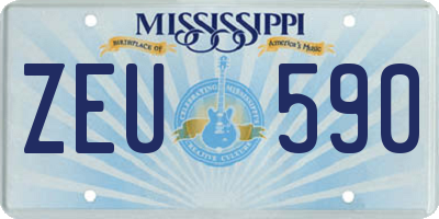 MS license plate ZEU590